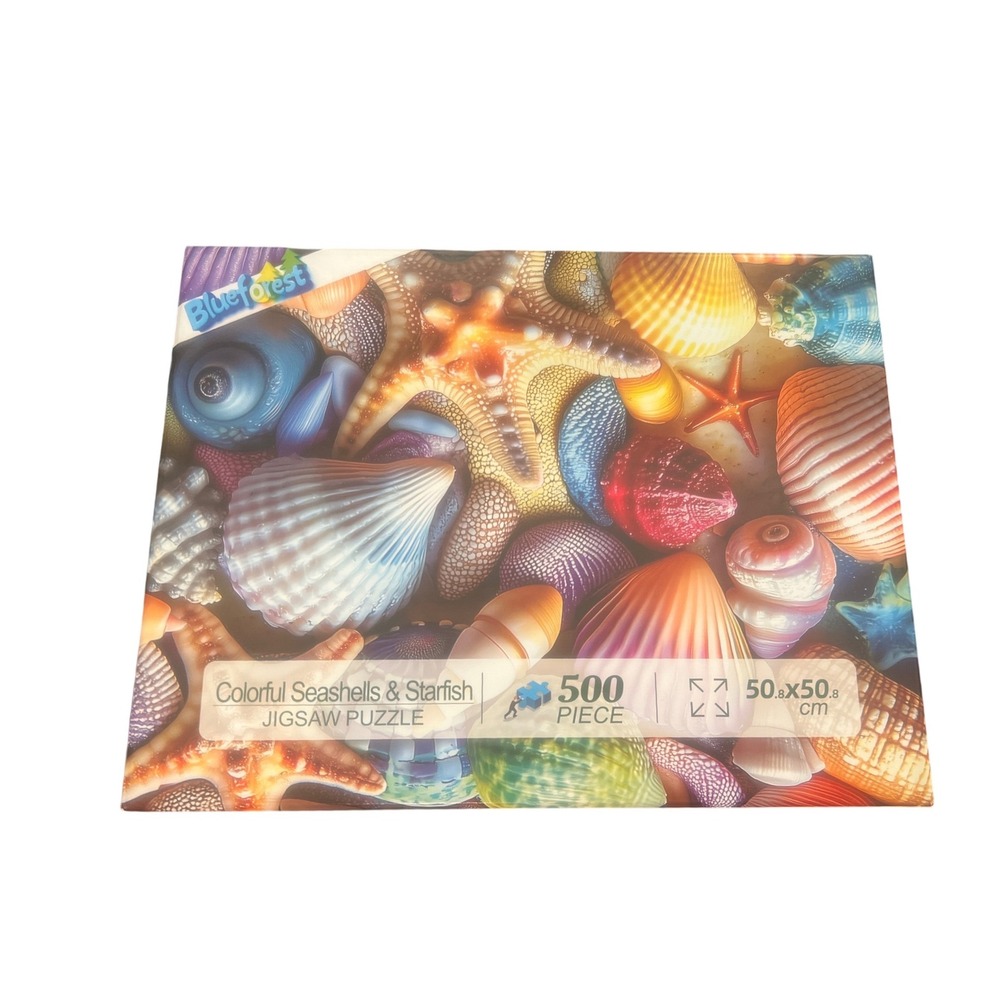 Blueforest Jigsaw Puzzle Bundle 1000pc Hot Air Balloon & 500pc Seashell Starfish - Picture 3 of 4